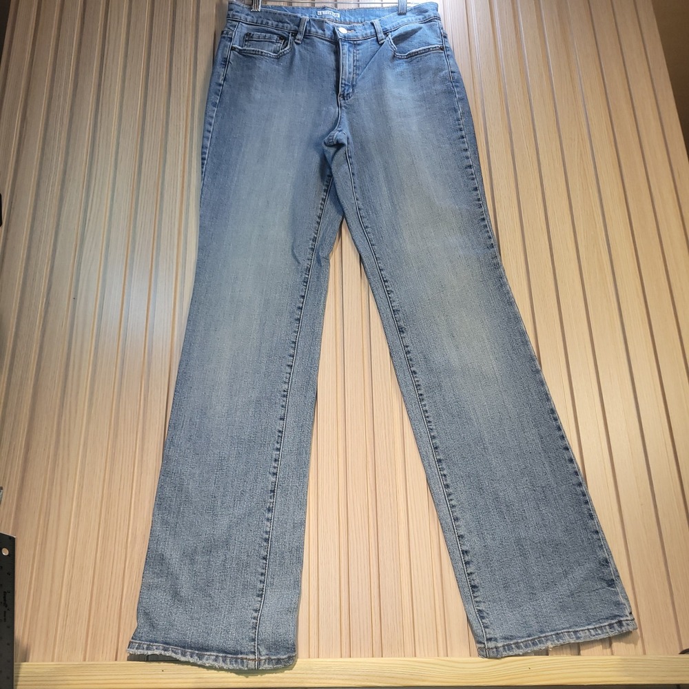 TINT Womens Light Wash Straight Leg Denim Jeans Frayed Hem Size 12